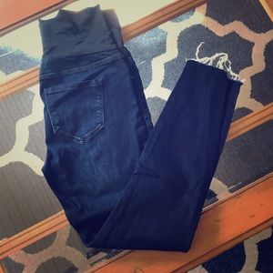 Maternity Jeans with Distressed Hem